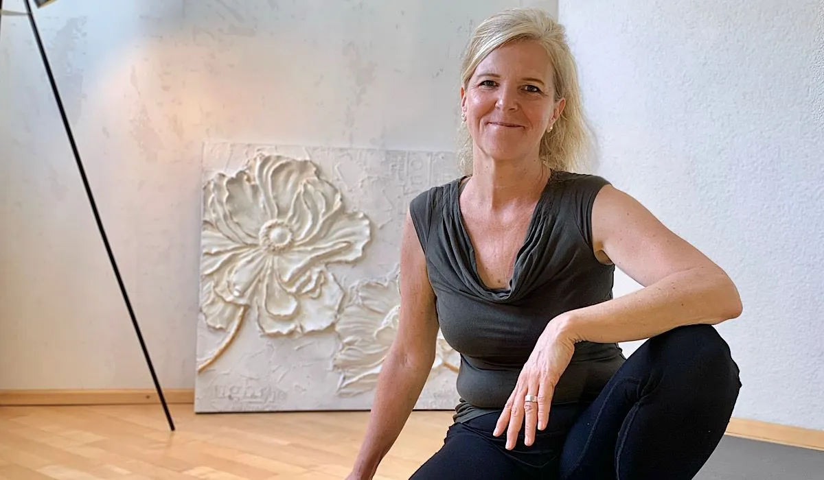 Mariette Fritz im Yogazimmer